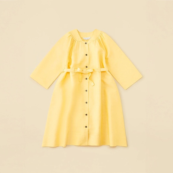 The Sunday Collective Other - The Sunday Collective Organic Cotton Linen Trench Dress - Daffodil Yellow New 4Y